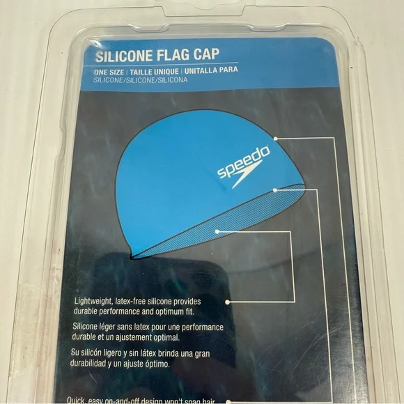 NWT Speedo Unisex Soft Silicone American Flag White Adult Swim Cap Latex Free - Picture 5 of 11